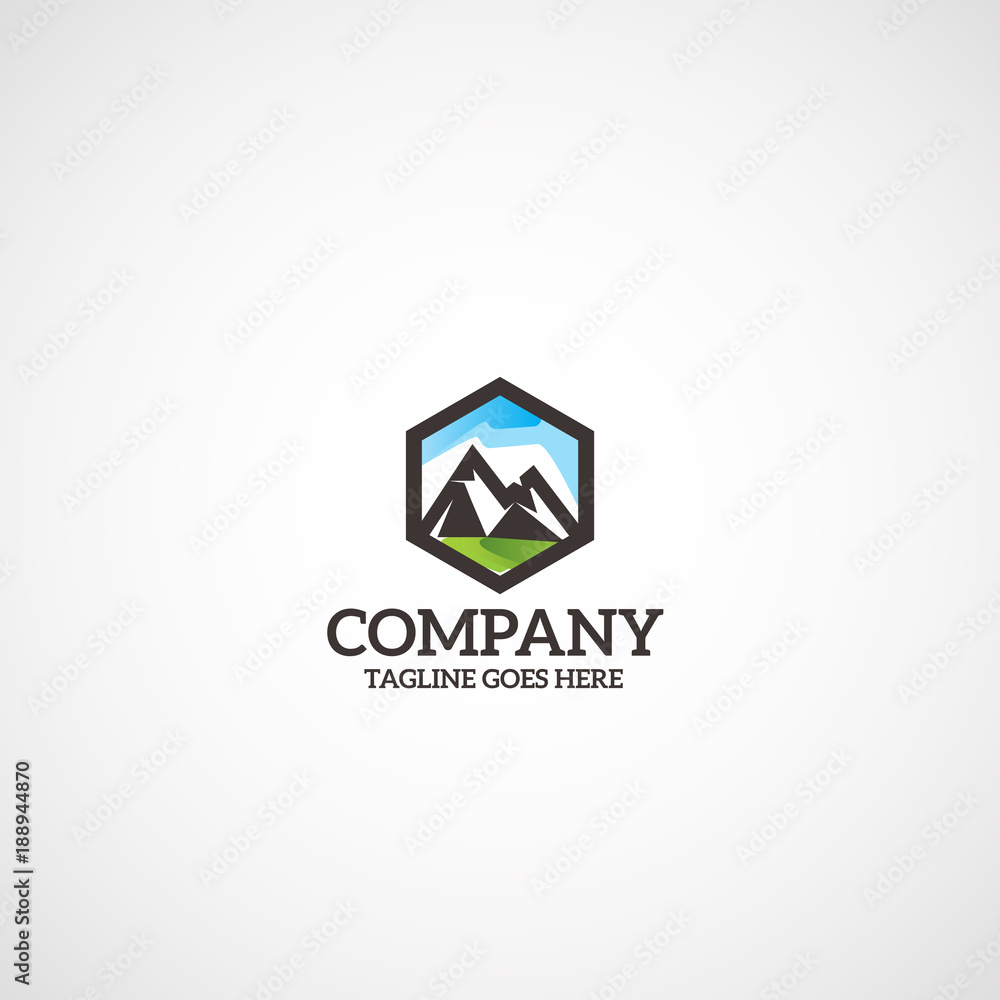 Vector mountains logo. Vector mountains logo.