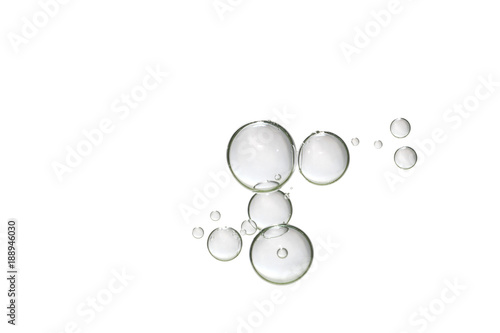 Gray air bubbles over white