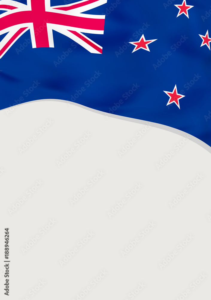 Fototapeta Leaflet design with flag of New Zealand. Vector template.