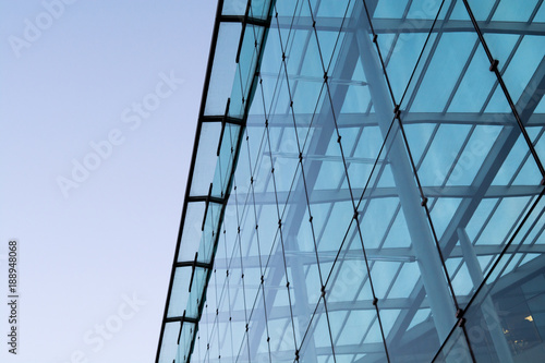Office building with glass exterior on a clear day
