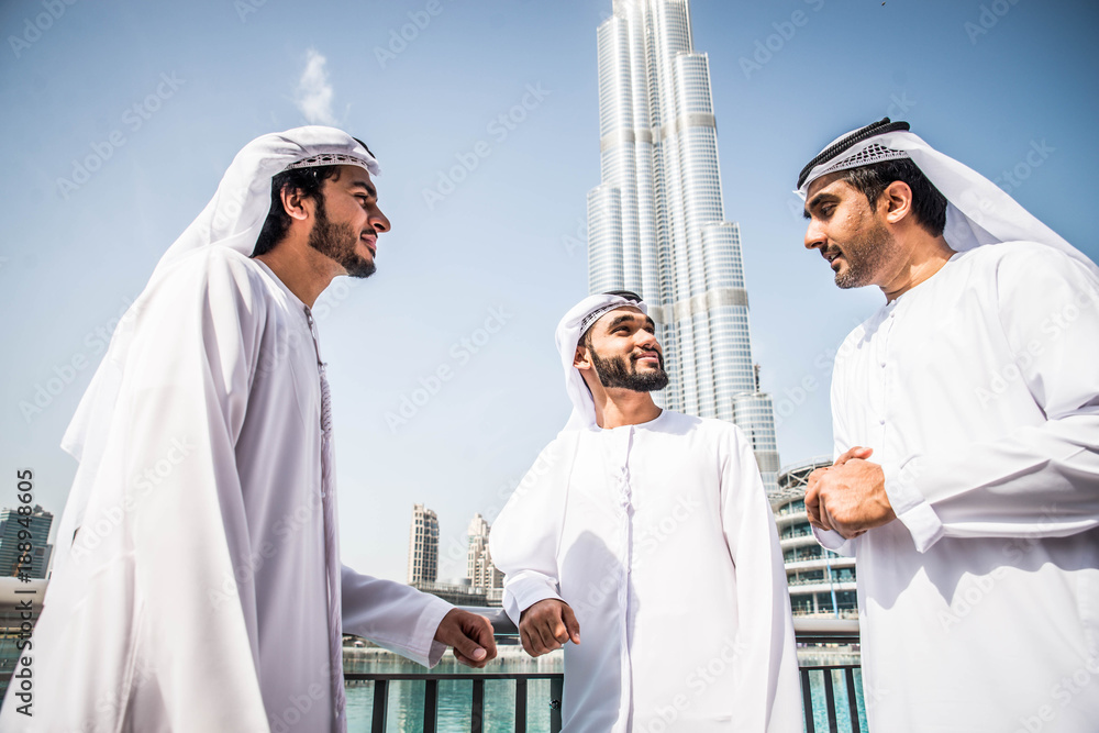 Arabian businessmen meeting outdoors Arabian businessmen meeting outdoors