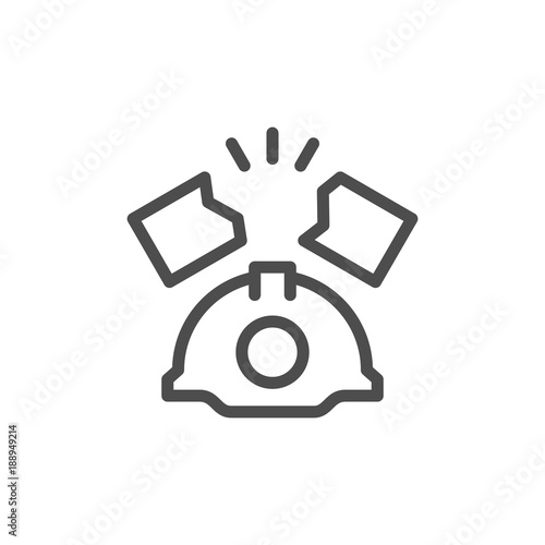 Industrial accident line icon