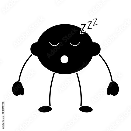 lime or lemon sleeping fruit kawaii icon image vector illustration design  black and white
