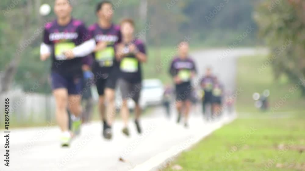  Blurred video Group of people running
