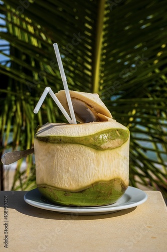 Coconut Drink at the Beach, Lamai, Ko Samui, Thailand