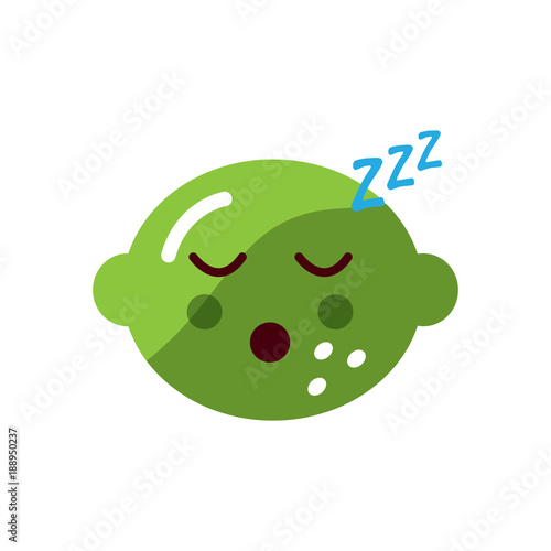 lime or lemon sleeping fruit kawaii icon image vector illustration design