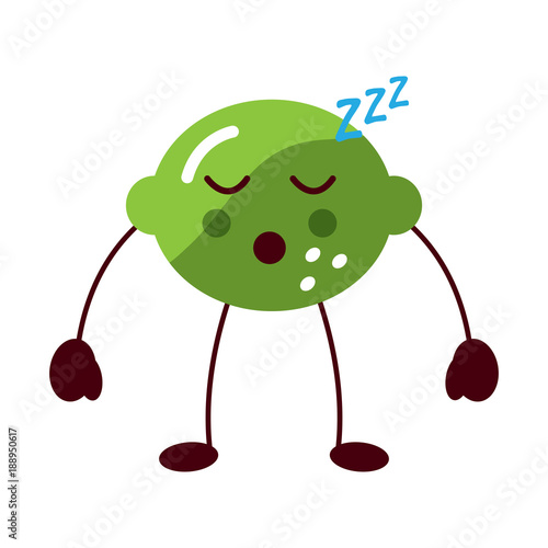 lime or lemon sleeping fruit kawaii icon image vector illustration design 