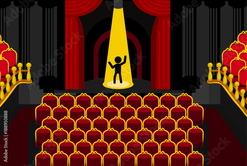 Theater Performer Alone Cartoon