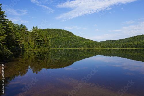 Summer morning in La Mauricie National Park  Quebec  Canada 