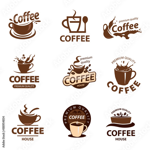 Coffee cup vector logo design template. Vector coffee shop labels.