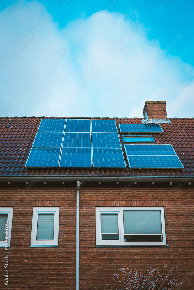 Fototapeta premium Solar panels on a roof