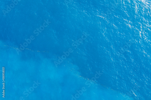 Aerial view of the turquoise water surface