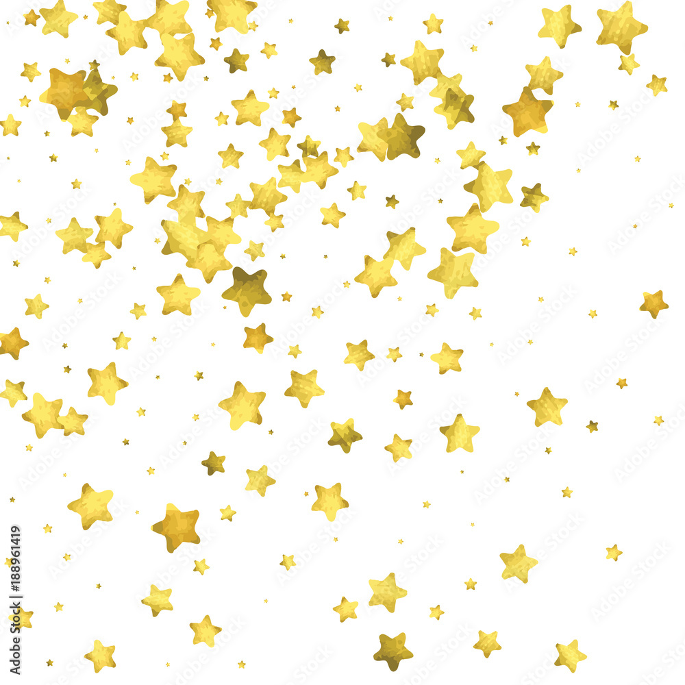Star confetti. Gold random confetti background Star confetti. Gold random confetti background