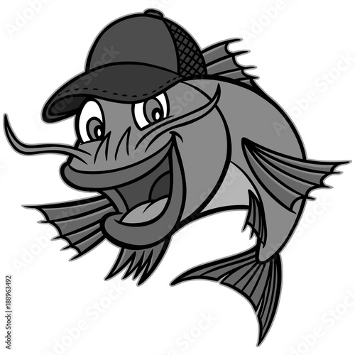 Catfish Mascot Illustration - A vector cartoon illustration of a Catfish restaurant mascot.