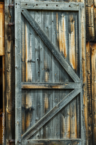 Old wooden door in house