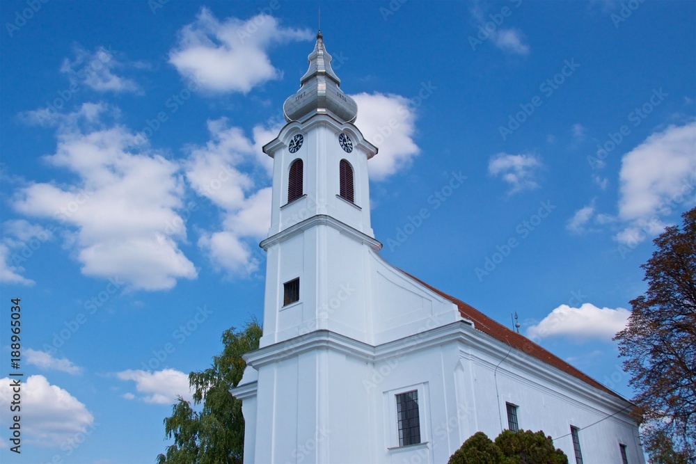 White orthodox church in Slavonia, Croatia