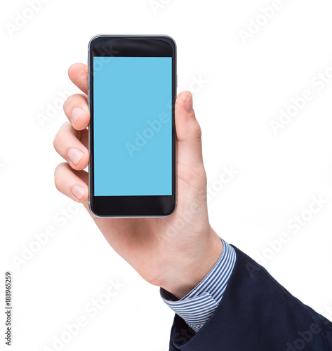 Wallpaper Mural Businessman showing smartphone in his hand. Torontodigital.ca