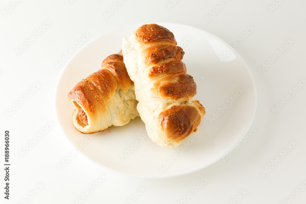 Fresh sausage in dough Fresh sausage in dough