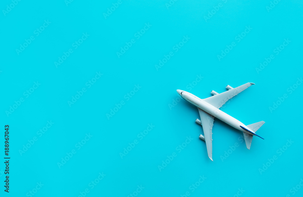 Model plane,airplane on blue pastel color Model plane,airplane on blue pastel color