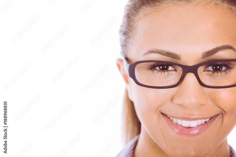 Charming model posing in eyeglasses Charming model posing in eyeglasses