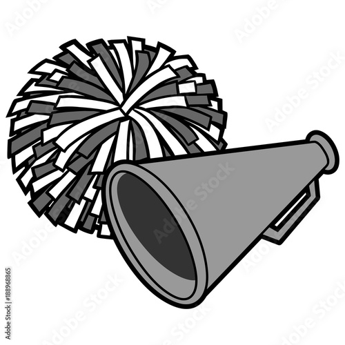 Cheerleading Icon Illustration - A vector cartoon illustration of a Cheerleading Icon.