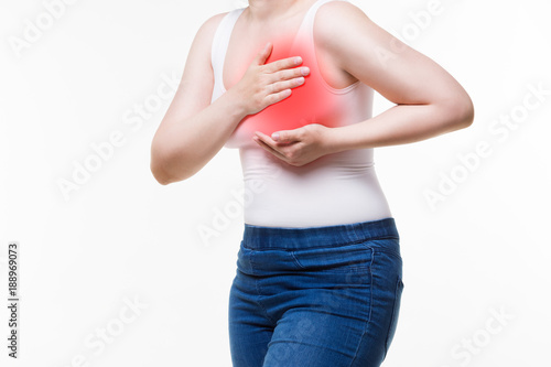 Wallpaper Mural Woman's breast test, heart attack, pain in human body Torontodigital.ca