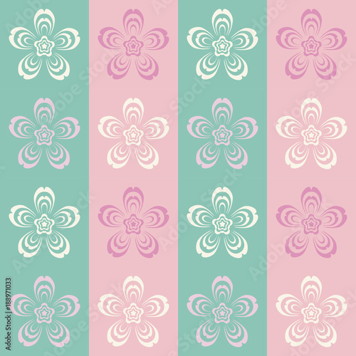 trendy seamless flowers pattern on pink background   vector illustration. Eps 10.