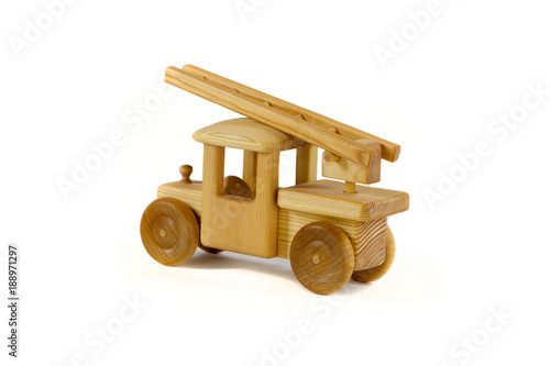 Wooden toy firetruck photo