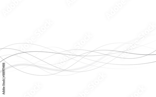 Abstract curved black lines on white