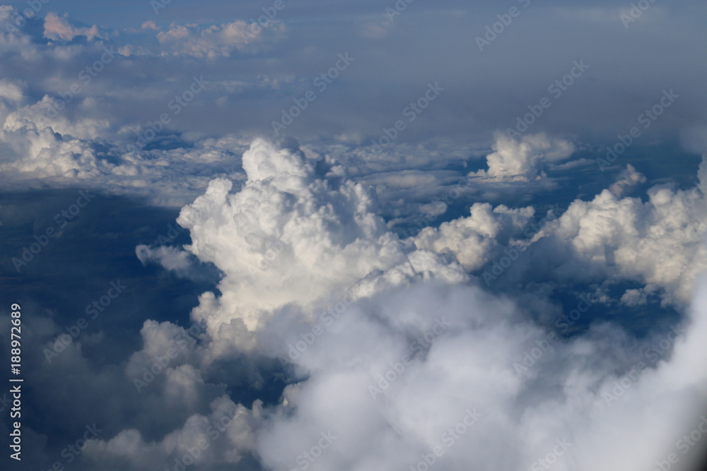 Clouds in the sky, view from the airplane Clouds in the sky, view from the airplane