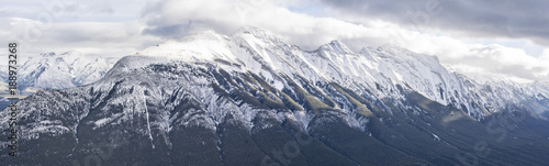 Panorama of majestic snow covered mountain range © Rachel Lerch