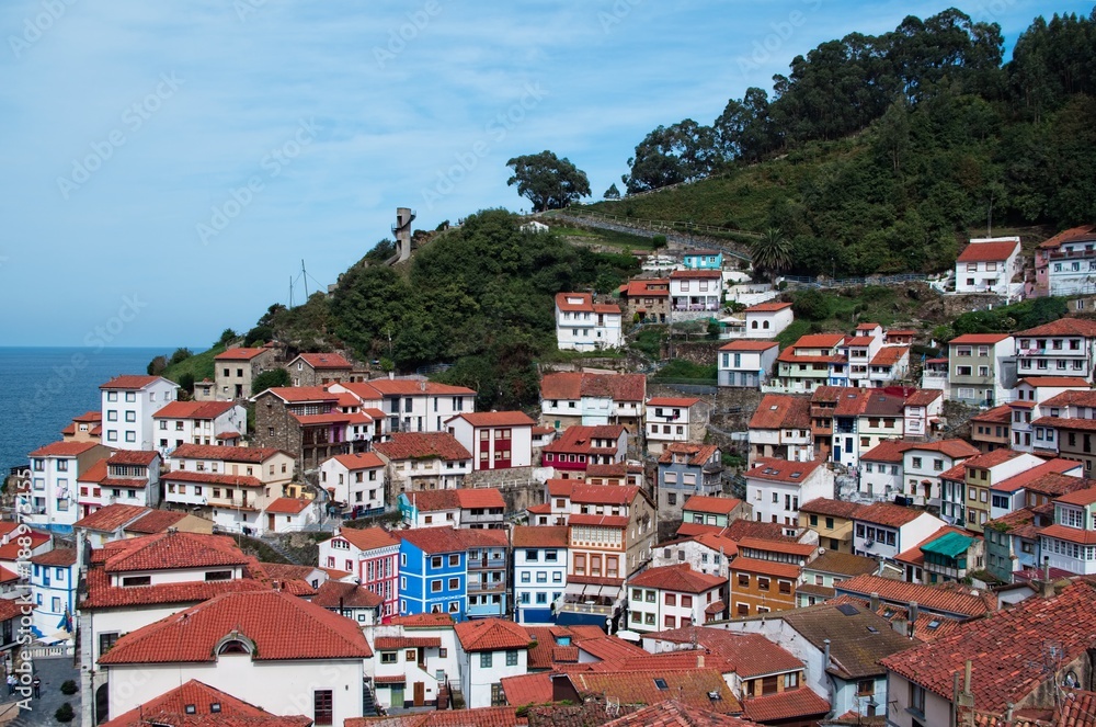 Landscape of the village of Cudillero in Asturias, Spain