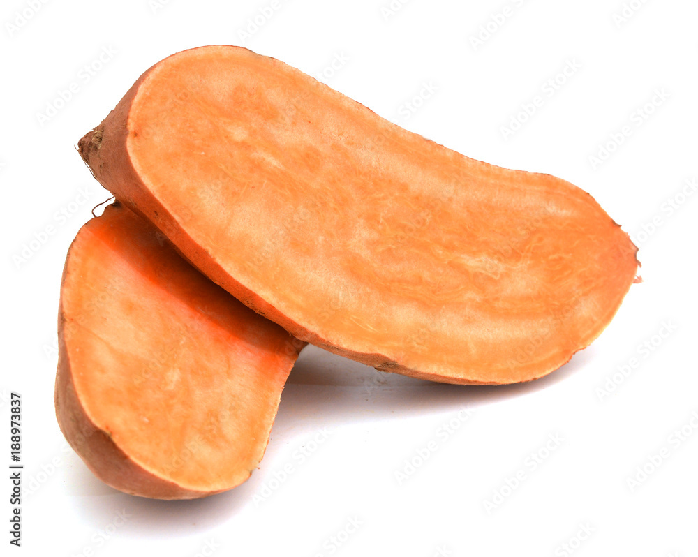 Sweet potato slice on white background Sweet potato slice on white background