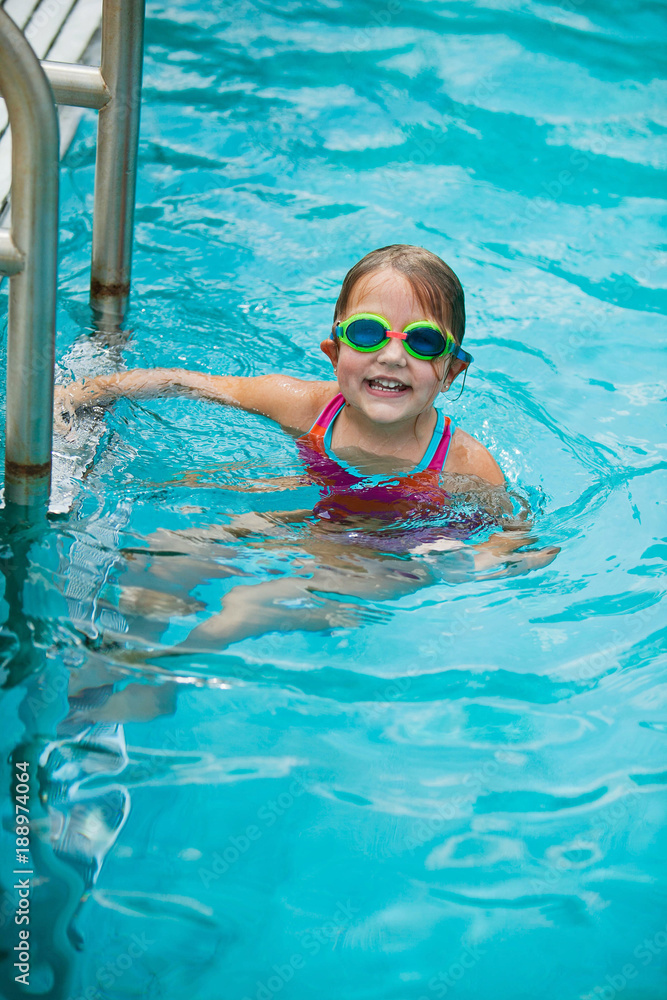 Little Girl In Swim Lessons