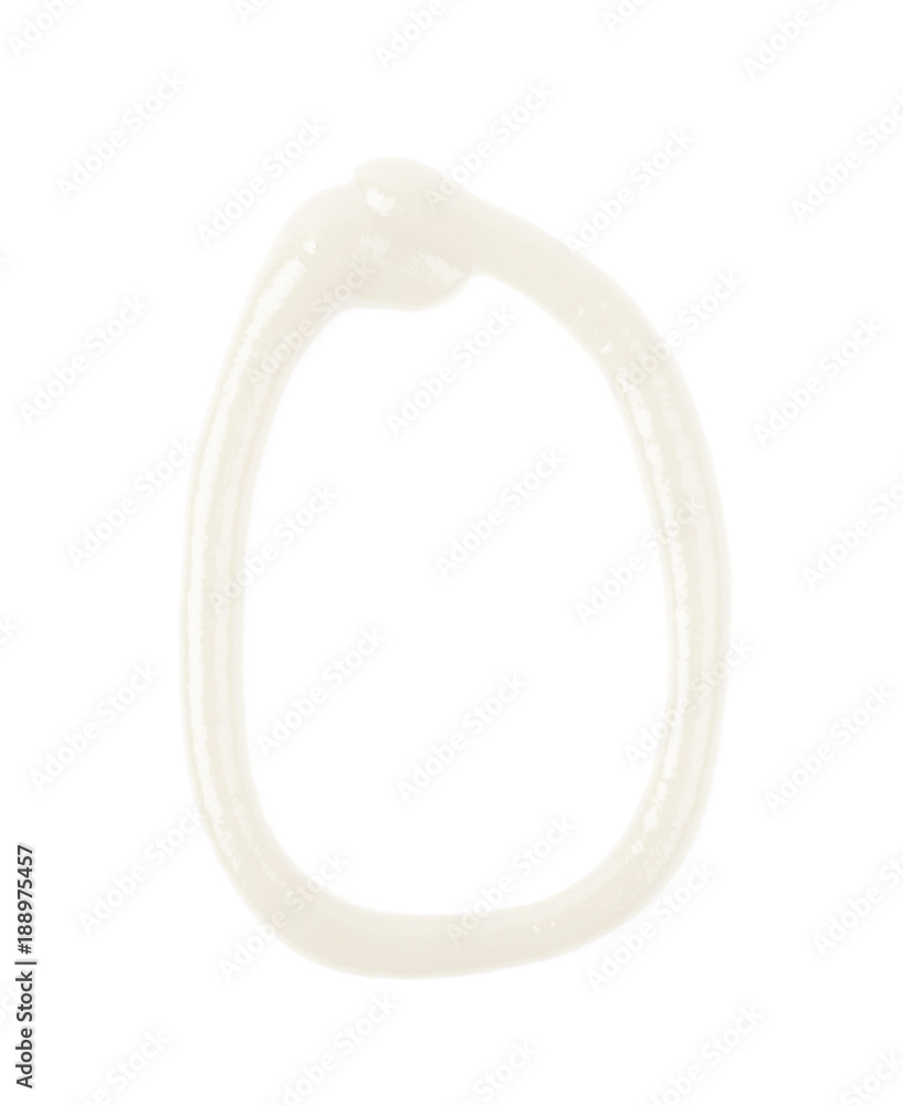 Single letter made of sauce isolated Single letter made of sauce isolated