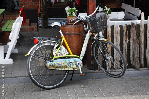 Decorative bicycle in Hel town. Hel Peninsula. Poland photo