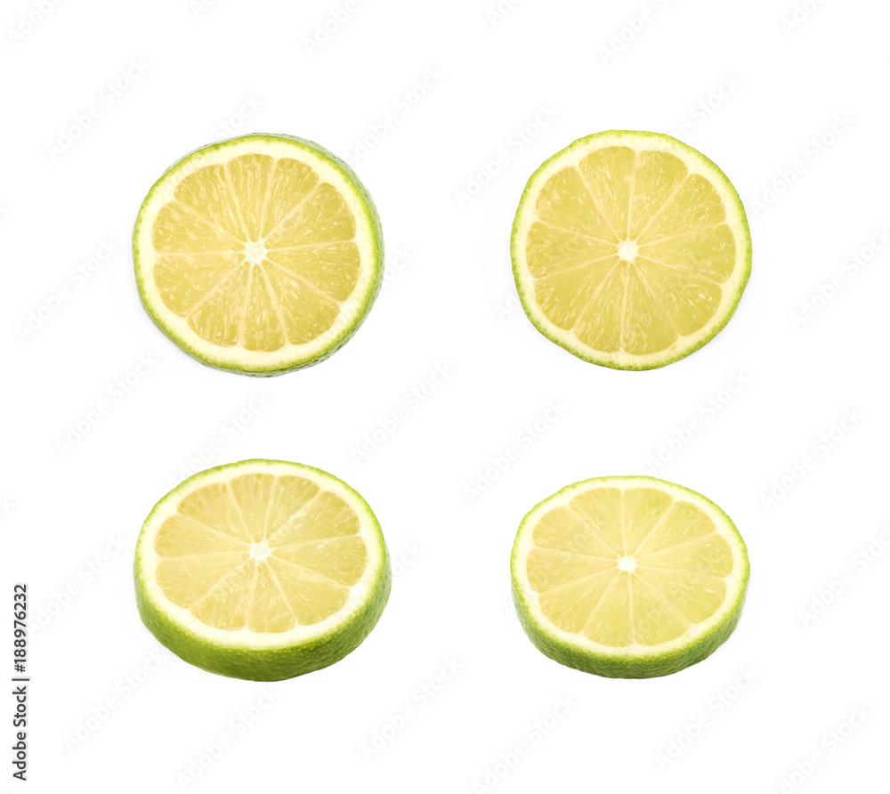 Single slice of a lime fruit Single slice of a lime fruit