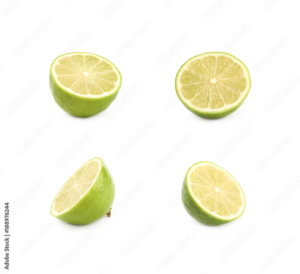 Sliced lime fruit isolated