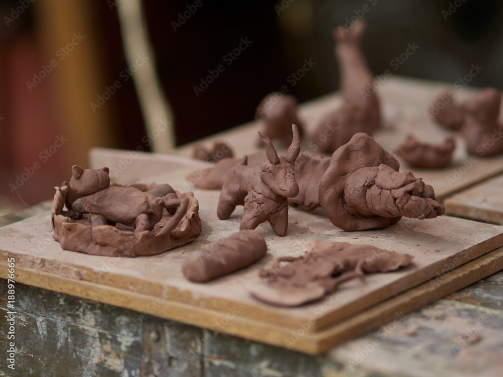 handmade craft - medieval clay figures handmade craft - medieval clay figures
