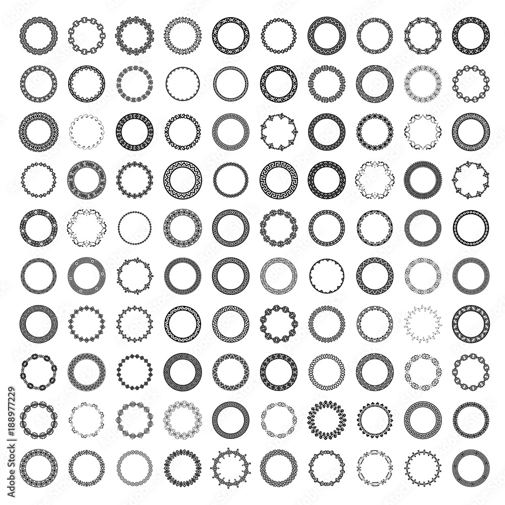 Mega set of 100 the most popular round frames. Mega set of 100 the most popular round frames.