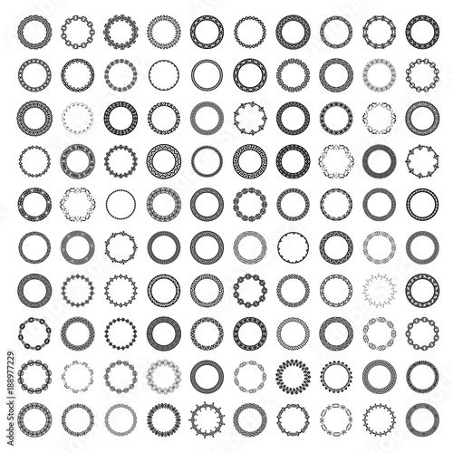 Mega set of 100 the most popular round frames.