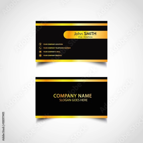 Golden Business Card Template, Vector, Illustration, Eps File