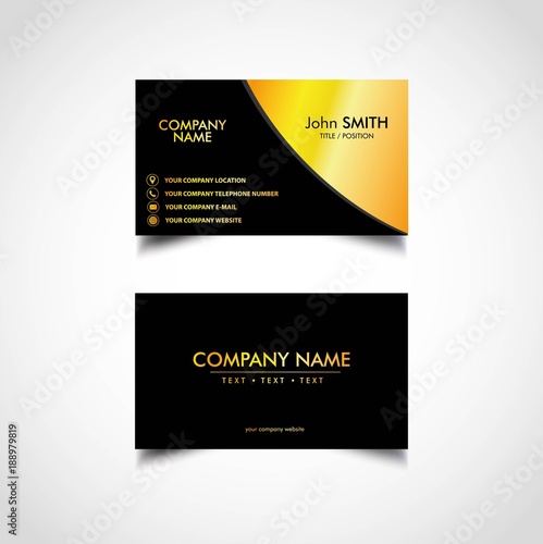 Golden Business Card Template, Vector, Illustration, Eps File