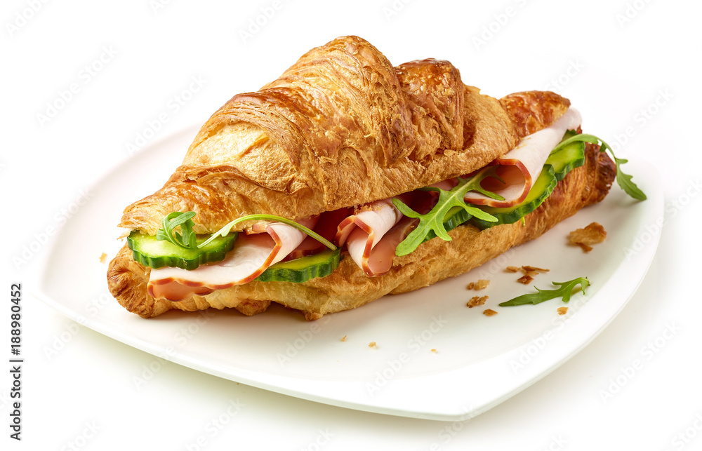 croissant with ham and cucumber croissant with ham and cucumber