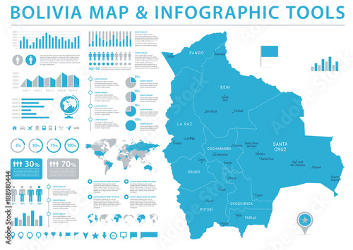Bolivia Map - Info Graphic Vector Illustration