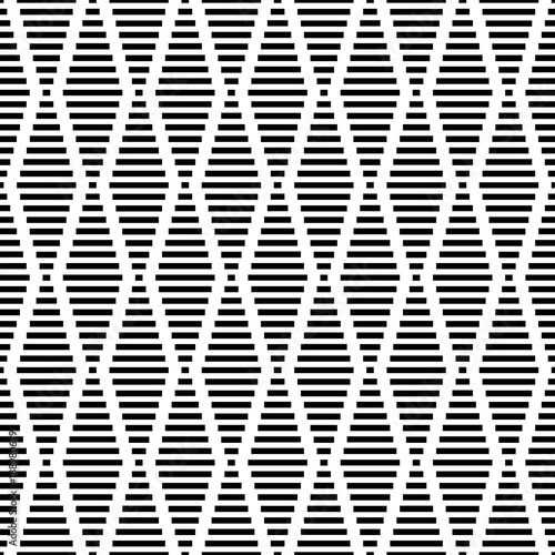 Seamless geometric pattern vector simple background design with diamond shapes made of rectangles and squares black and white monochrome art