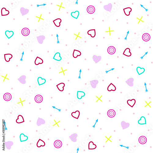 The  seamless pattern  with hearts  and arrows. Background for Valentine's Day or weddings © alena.art.design