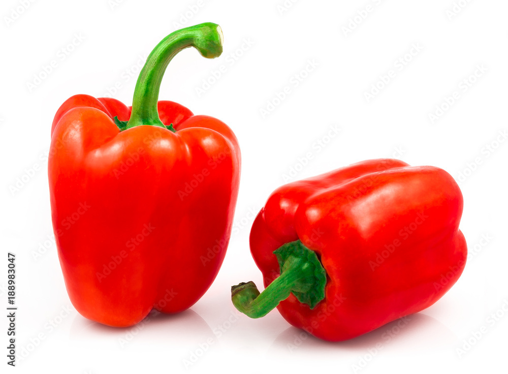 Red sweet pepper isolated on white background cutout Red sweet pepper isolated on white background cutout