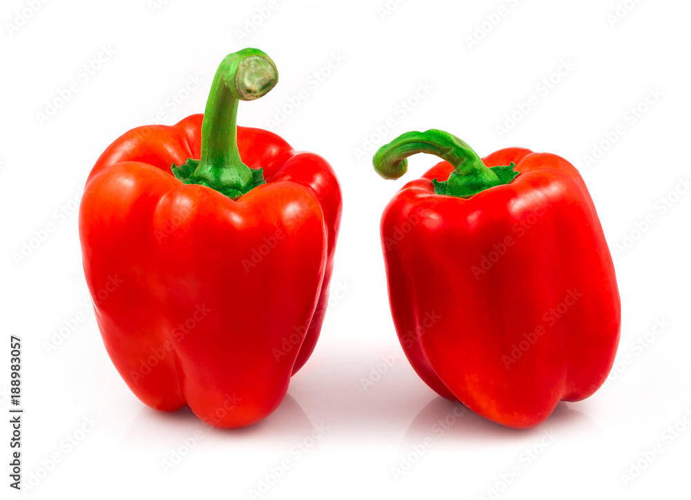 Red sweet pepper isolated on white background cutout Red sweet pepper isolated on white background cutout