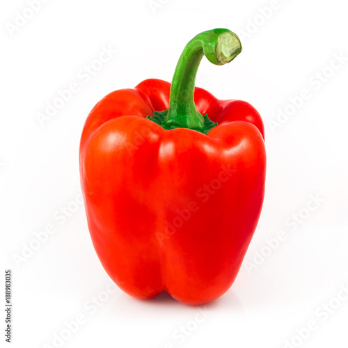 Red sweet pepper isolated on white background cutout